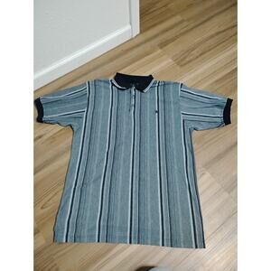 Knights of the Round Table Men's Polo Shirt Striped, Short Sleeve 90s Vintage XL